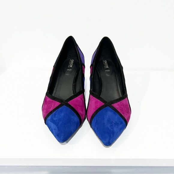 GEOX Bibbiana D949CA Patchwork Leather Suede Multicolor 2.5” Low Heels sz 39 - Picture 9 of 13